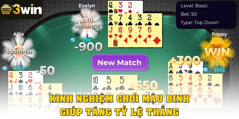 Kinh nghiệm chơi Mậu Binh giúp tăng tỷ lệ thắng